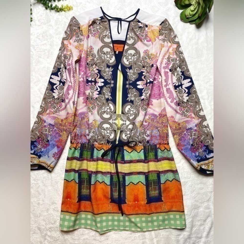 Clover Canyon x Revolve Palace Interior Multicolor Long Sleeve Mini Dress XS